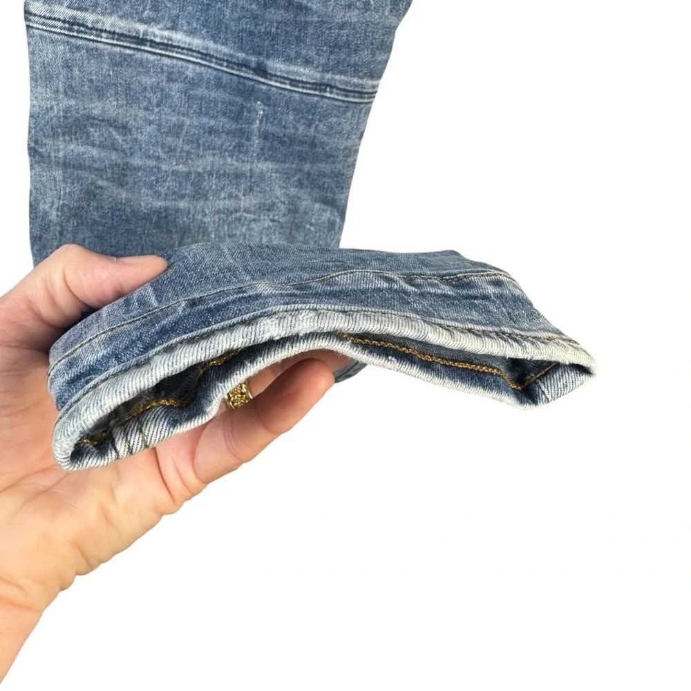 G Star Raw 5620 3D Super Slim Zip Knee Light Wash Faded Blue Jeans W33 L30